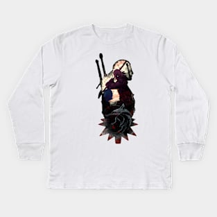 Geralt Fight with Sword Kids Long Sleeve T-Shirt